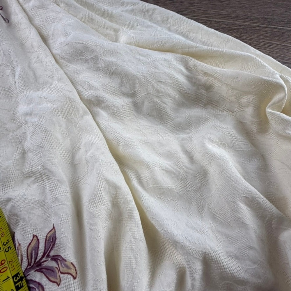 Anthropologie Katerina Button Front Floral Jacquard Dress Neutral Size M Boho - Picture 11 of 16